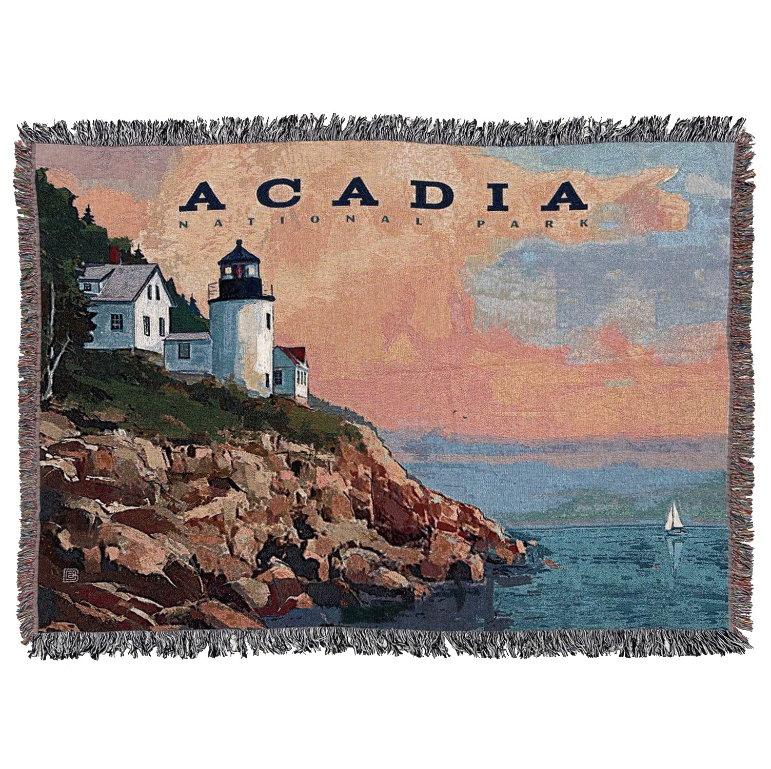 Woven Throw Blanket Horizontal Acadia National Park