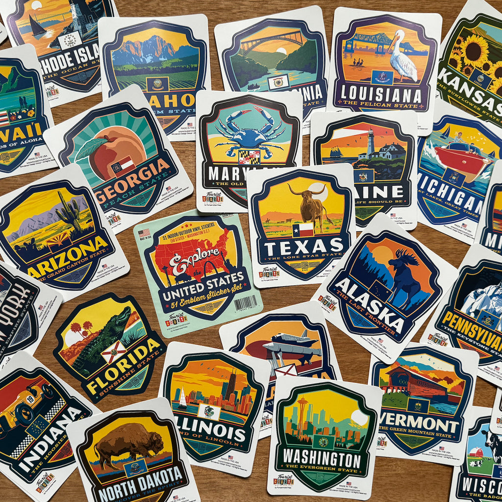 BIG EMBLEM: 51-Piece Explore The USA Sticker Set