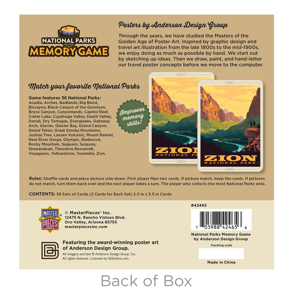 National Park Memory Game (Best Seller)