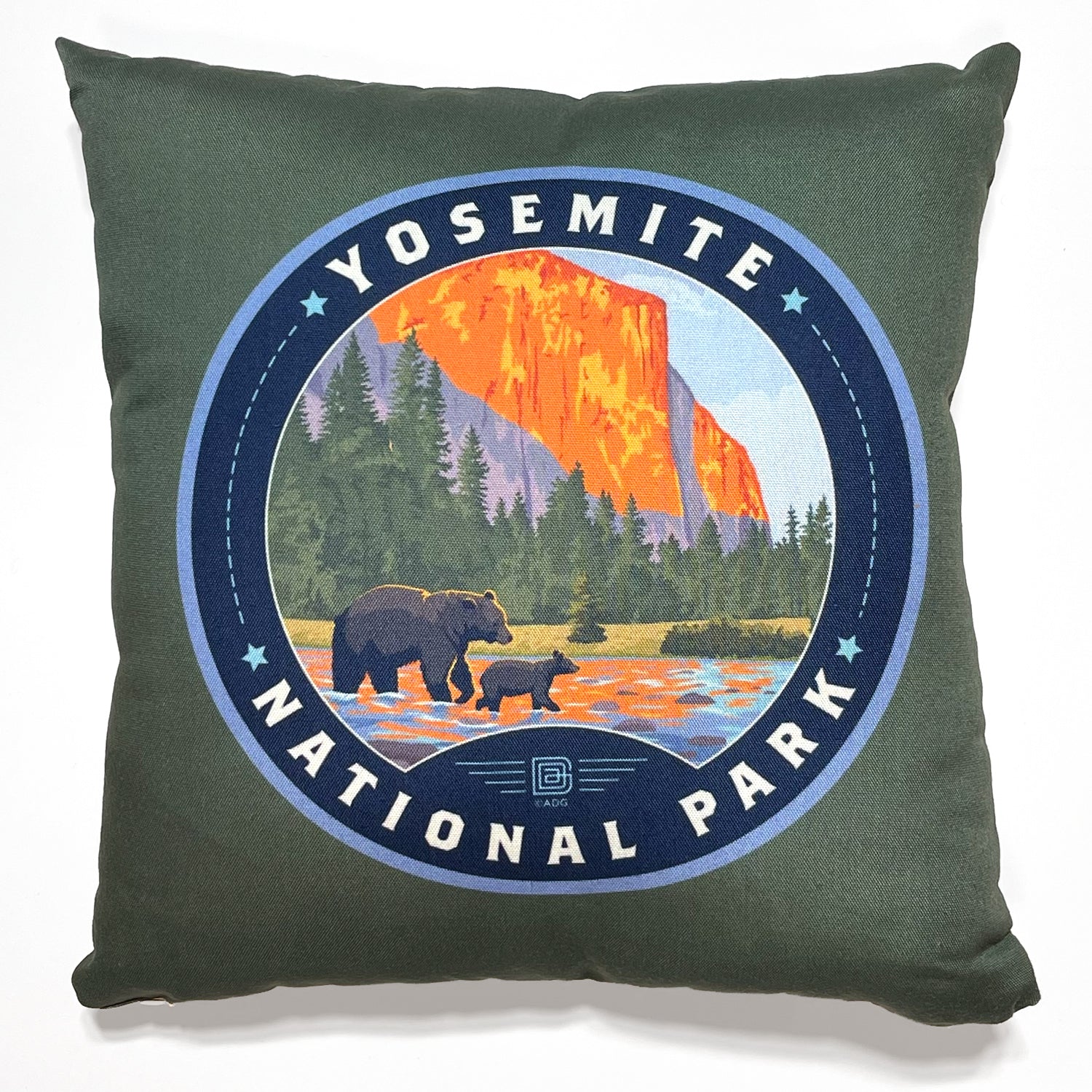 18x18 Throw Pillow: Emblem of Yosemite National Park - Anderson Design  Group