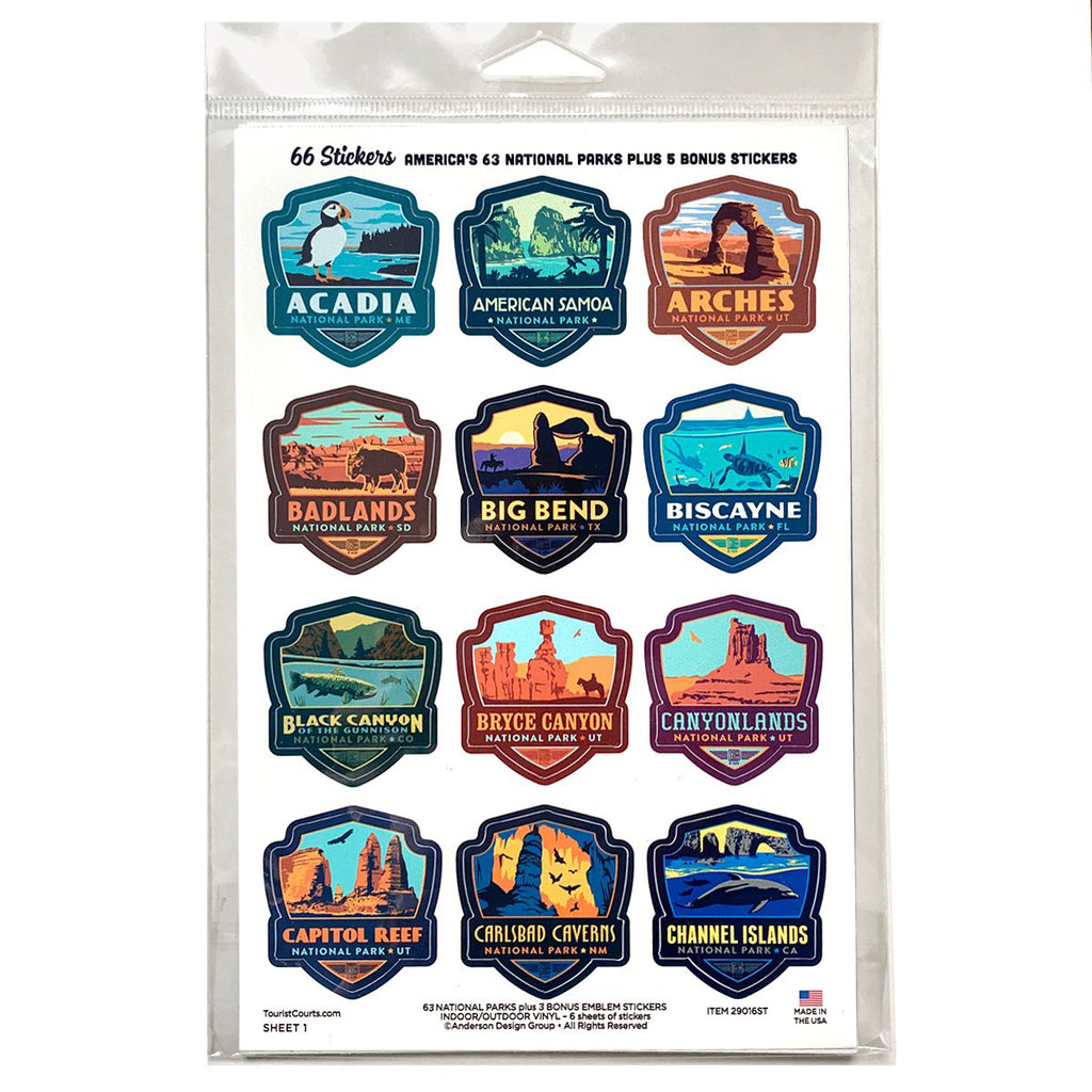 National Parks Large Badge Sticker Set