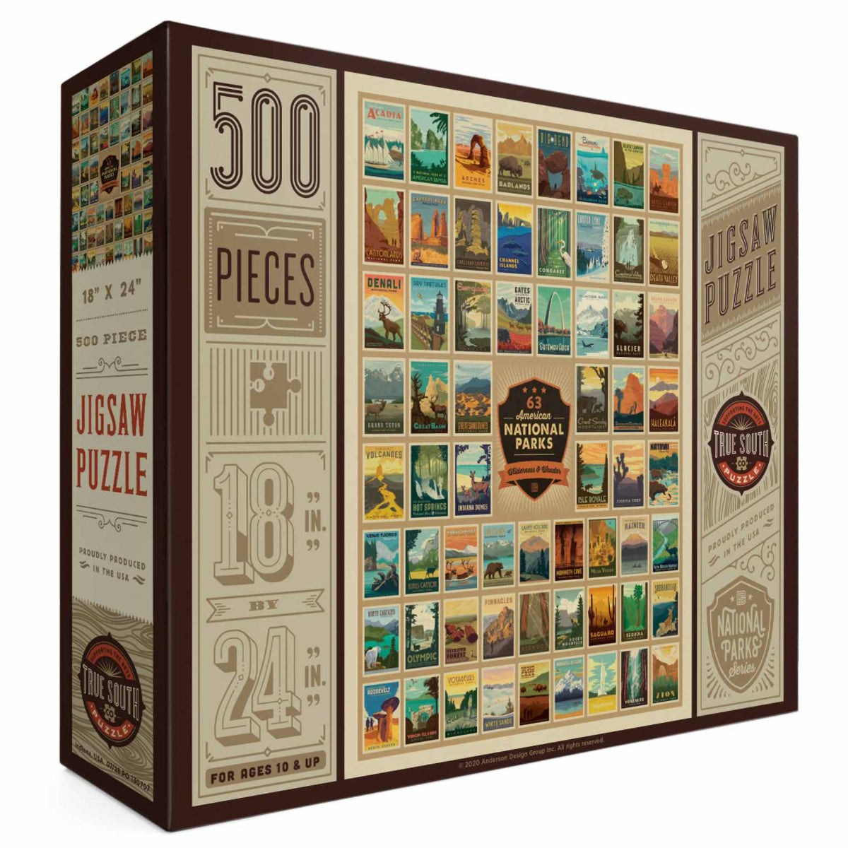 Anderson Design 63 National Parks Wilderness & Wonder 500 Pc Puzzle